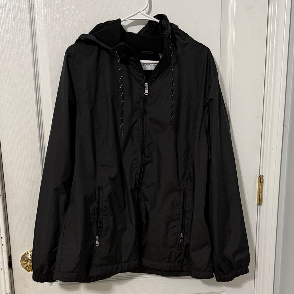 Calvin Klein Unisex Black Hooded Windbreaker